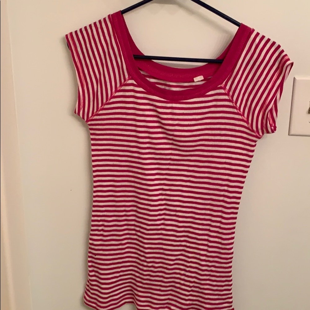 Pink and white striped shirt